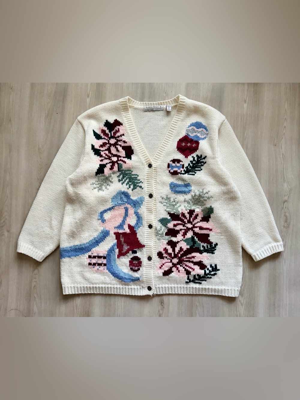 Vintage Karen Scott Holiday Cardigan Sweater Sz 3X